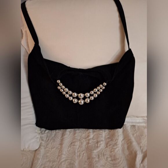 Zara black suede hobo bag limited edition - Picture 2 of 9